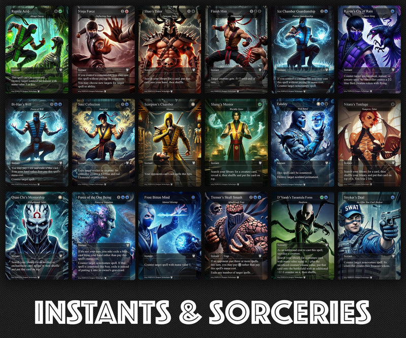 M.a.r.v.e.l vs M.o.r.t.a.l. K.o.m.b.a.t, D.u.e.l Decks, 2 EDH Decks, K.e.n.r.i.t.h. the R.e.t.u.r.n.e.d K.i.n.g. vs C.a.p.t.a.i.n A.m.e.r.i.c.a EDH Deck, 216 Total Proxy Cards