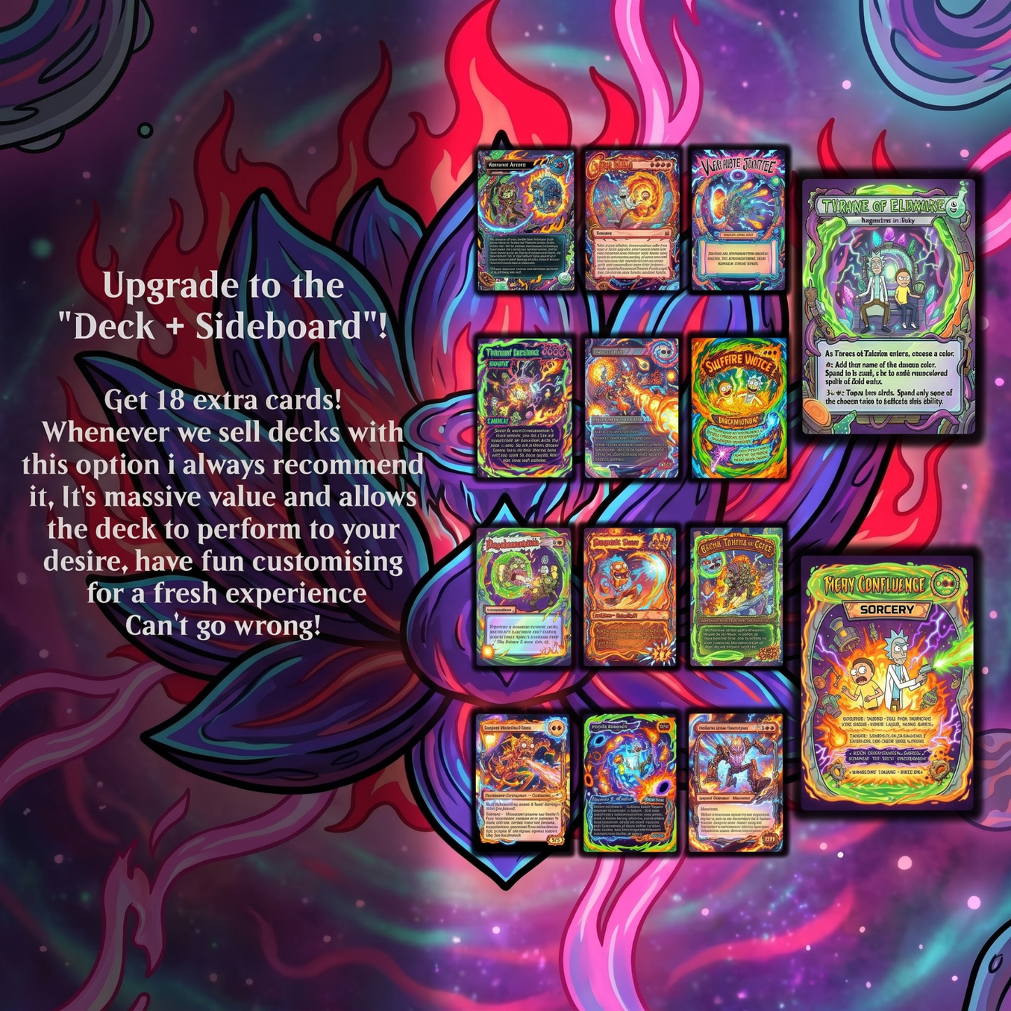 Rick and Morty Theme / Nekusar, the Mindrazer Commander Deck / Premium Paper Proxy Deck / 120 cards + tokens / Wheel Control Theme Bracket 4 EDH Magic Deck