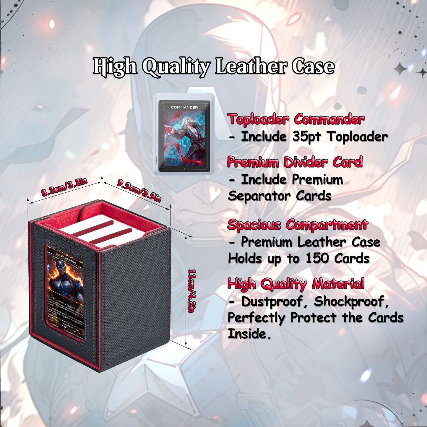 C.a.p.t.a.i.n A.m.e.r.i.c.a EDH Deck, 113 Cards, 13 Sideboard, Includes all major characters, C.a.p.t.a.i.n A.m.e.r.i.c.a Equipment Deck, Custom P.r.o.x.i.es