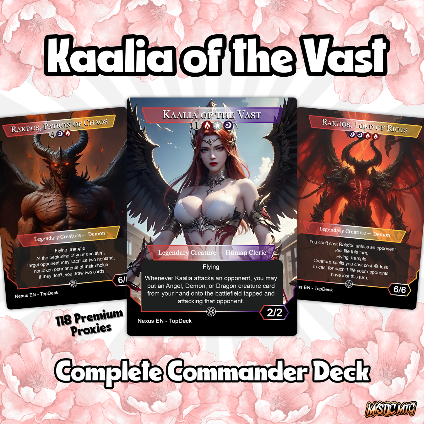 Kaalia of the Vast - Commander EDH Deck - With Tokens - MTG Full Proxy Deck, Altered Cards cEDH