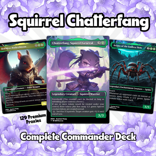 Squirrel Proxy Deck Chatterfang Combo 100 Cards + Sideboard + Tokens | Premium Quality Custom MTG Proxies for EDH Commander