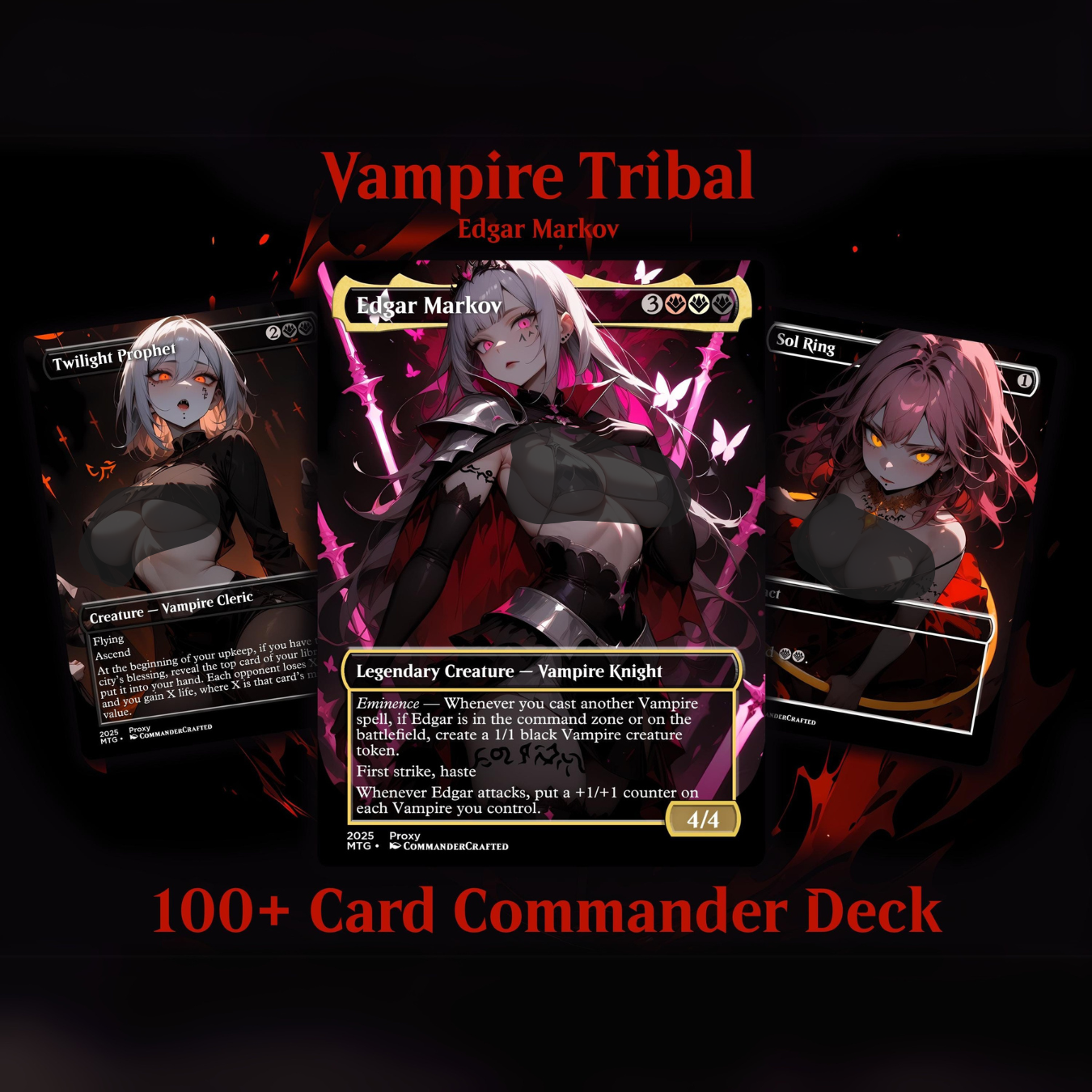 Vampire Tribal Commander Deck Edgar Markov Complete EDH Deck Proxy Deck