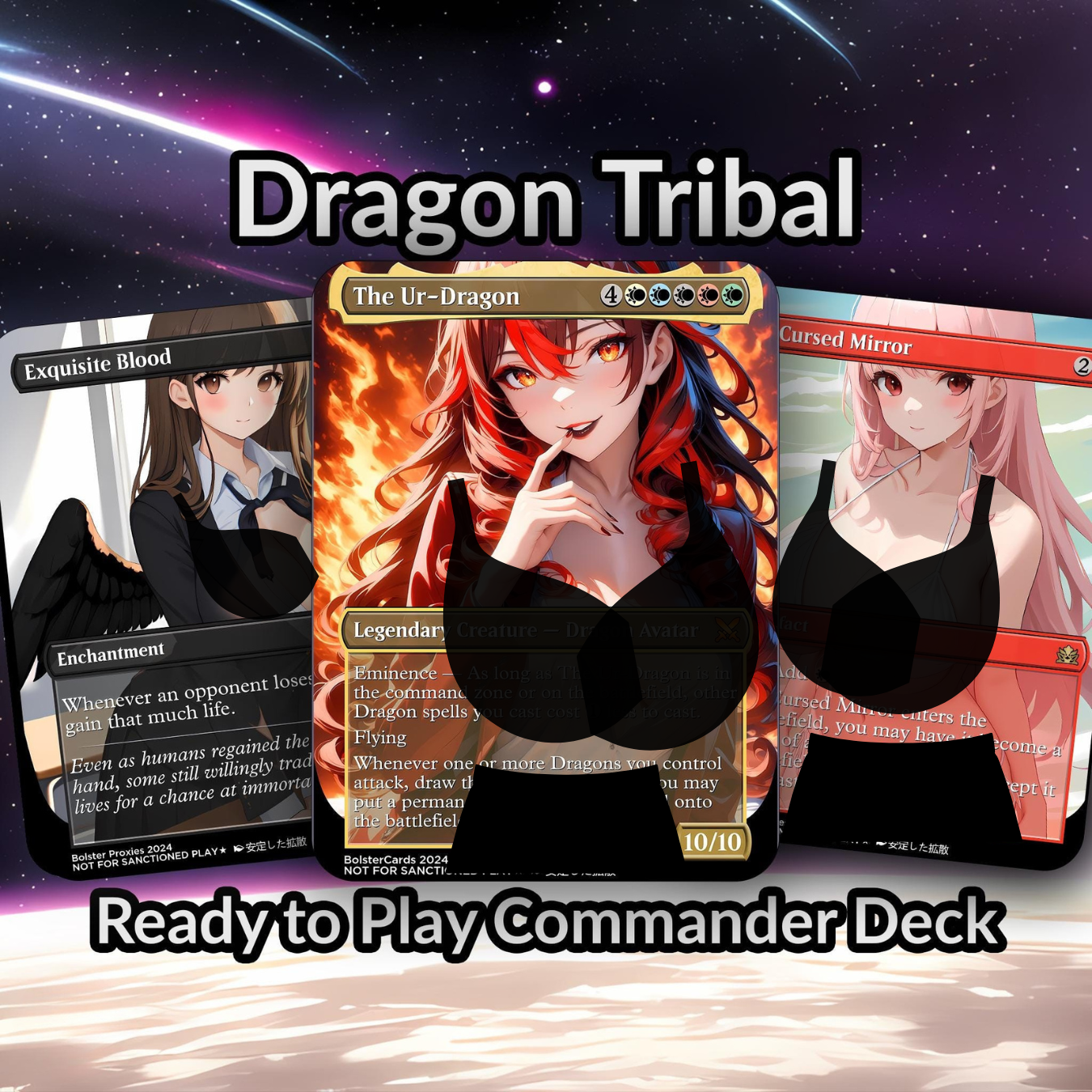 The Ur-Dragon Anime Waifu Proxy Custom Card TCG Foil/NonFoil Mature Gorgeous Anime Art For EDH Commander Gift For Him/Her