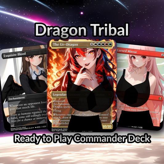 The Ur-Dragon Anime Waifu Proxy Custom Card TCG Foil/NonFoil Mature Gorgeous Anime Art For EDH Commander Gift For Him/Her