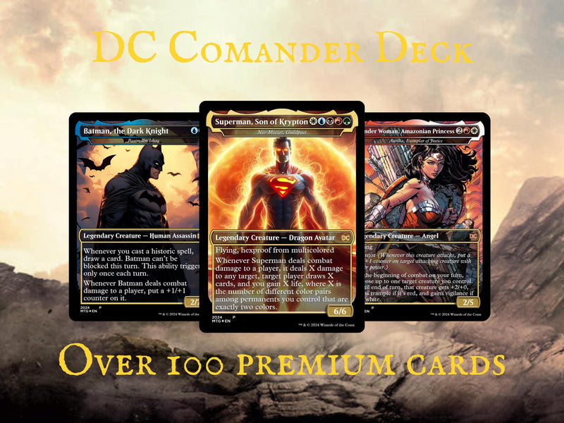 D.C Commander Deck • S.u.p.e.r.m.a.n • Forge a New Legacy in the M.T.G Multiverse! • Custom M.T.G Cards • P.r.e.m.i.u.m P.r.o.x.y Cards • Complete EDh Deck