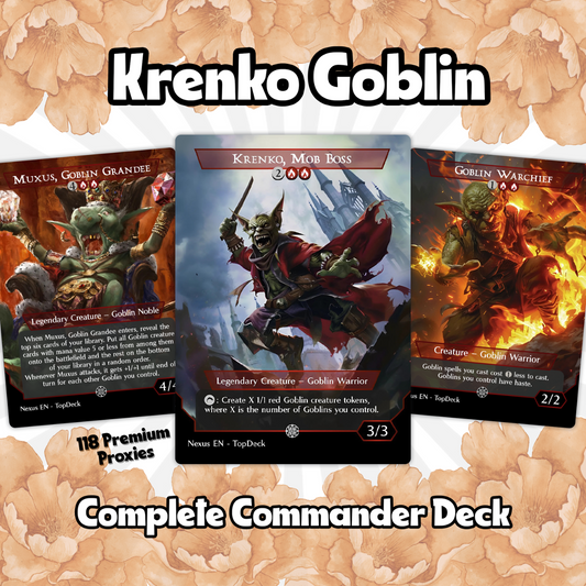 Krenko Goblin - Commander EDH Deck - With Tokens - MTG Full Proxy Deck, Altered Cards cEDH