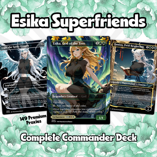 Esika God of the Tree Anime Waifu Proxy Commander Deck Custom Proxy EDH Superfriends English High Quality Cards