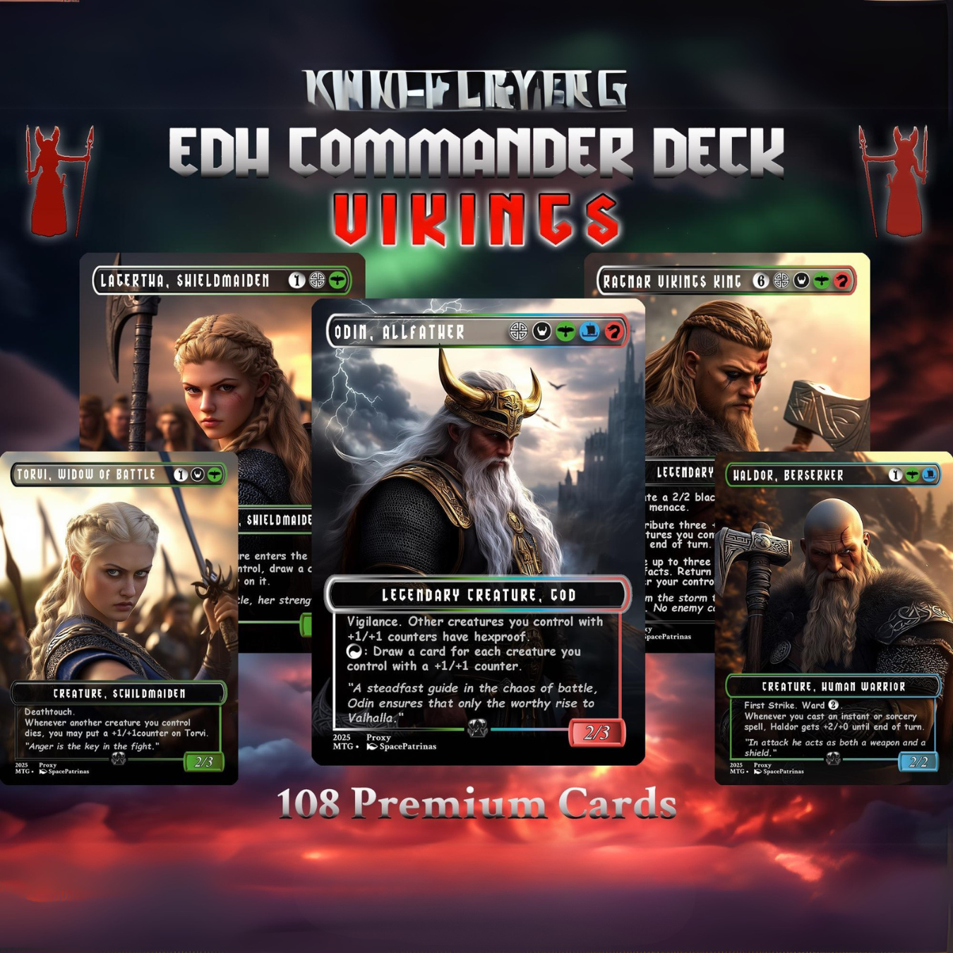Vikings Commander Deck | 108 Proxy Cards | Viking Deck | TCG Commander Deck | Trading Cards Private Use | Mtg Proxy | DIY Cards | EDH Deck