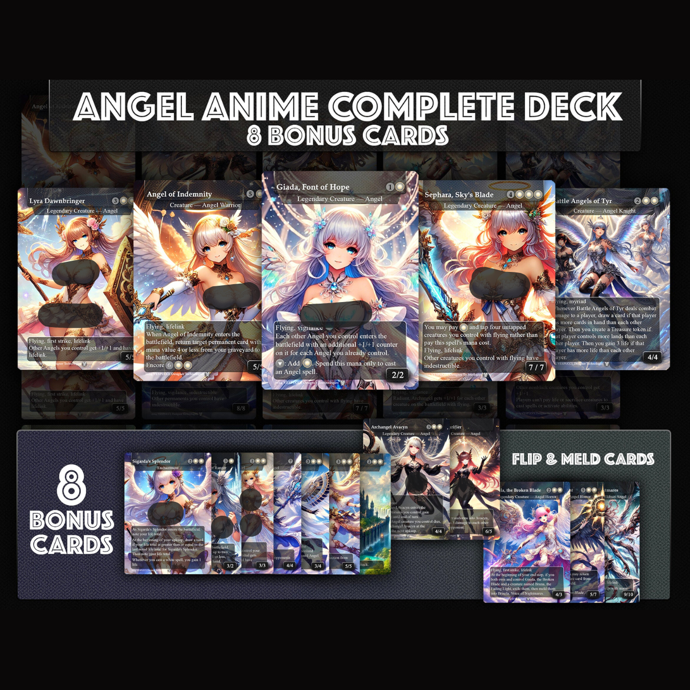 Giada Angel Anime Style Waifu Tribal Commander Deck Special Edition Custom Proxy Deck Art For EDH High Quality Cards 108 Cards