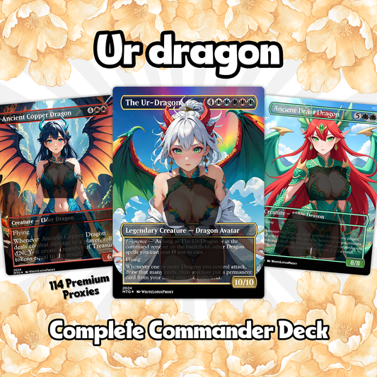 The Ur Dragon Anime Waifu Proxy Commander Deck Custom Proxy EDH Dragon Tribal English High Quality Cards