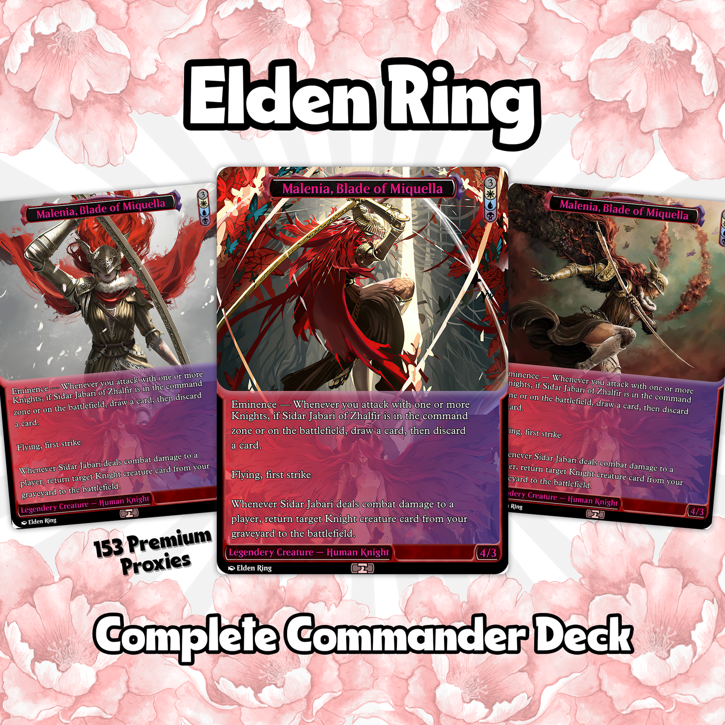 Elden Ring Commander Deck • Elden Ring  Mtg Proxy Deck • Mtg Commander Deck • Custom MTG card • Sidar Jabari of Zhalfir • Mtg Proxy Commander