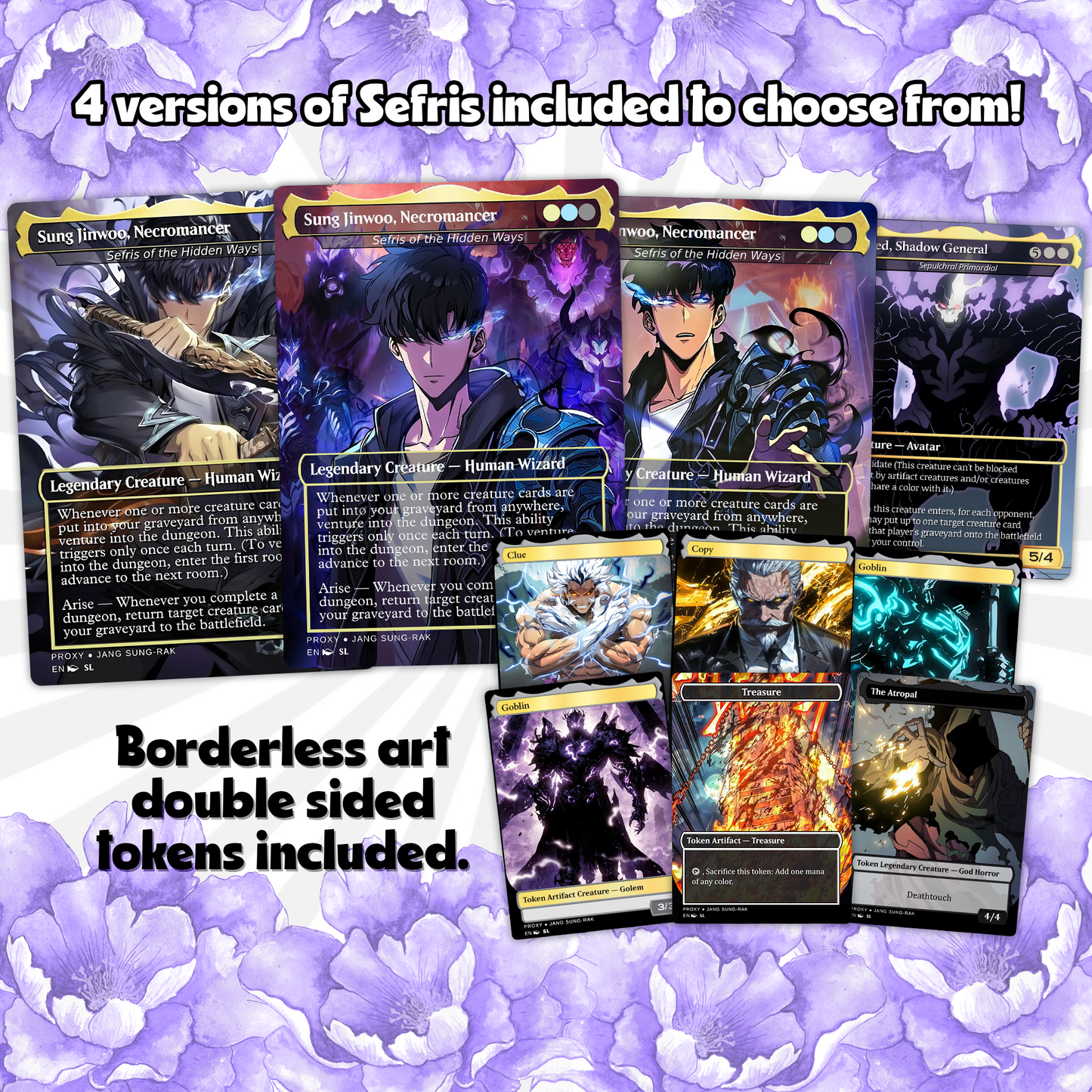 Solo Leveling Proxy EDH | Jinwoo Sung Commander | Anime-Inspired Custom MTG Cards