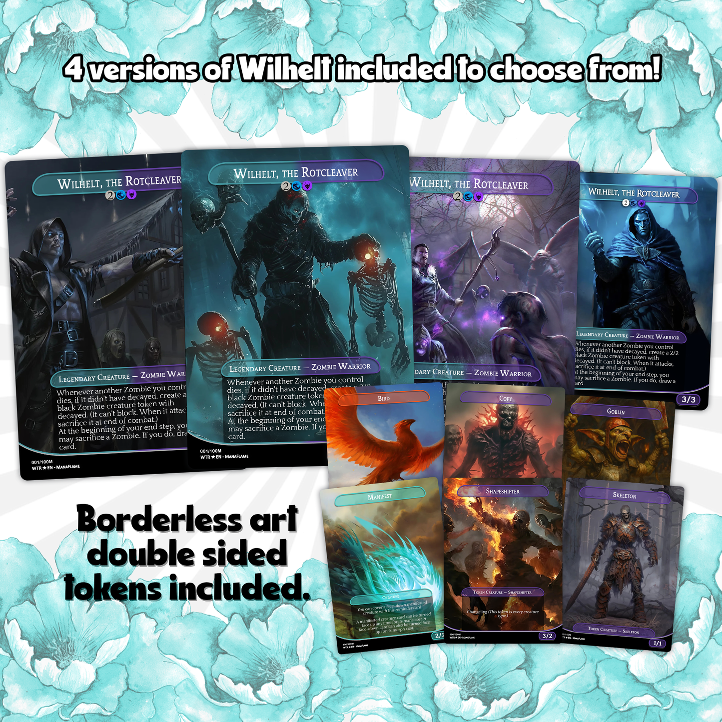 Wilhelt Zombie Tribal - 100 Proxy Cards - Commander EDH Deck - High Quality Altered Cards - Full ManaFlame Deck