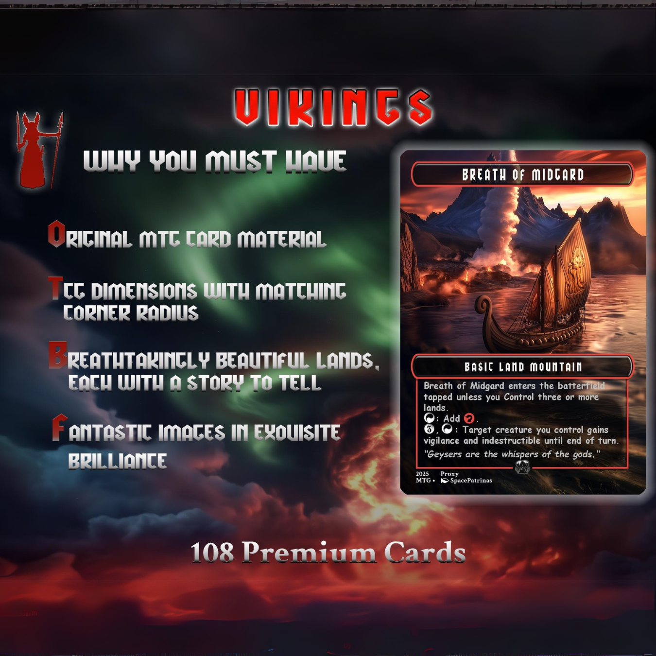 Vikings Commander Deck | 108 Proxy Cards | Viking Deck | TCG Commander Deck | Trading Cards Private Use | Mtg Proxy | DIY Cards | EDH Deck