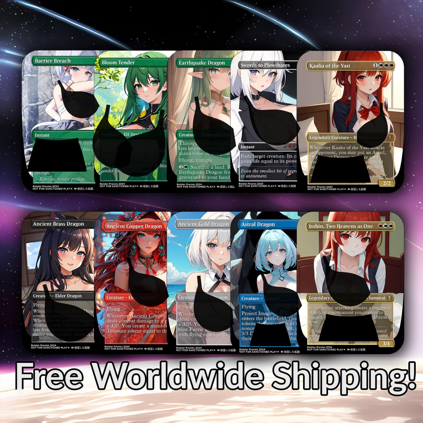 The Ur-Dragon Anime Waifu Proxy Custom Card TCG Foil/NonFoil Mature Gorgeous Anime Art For EDH Commander Gift For Him/Her
