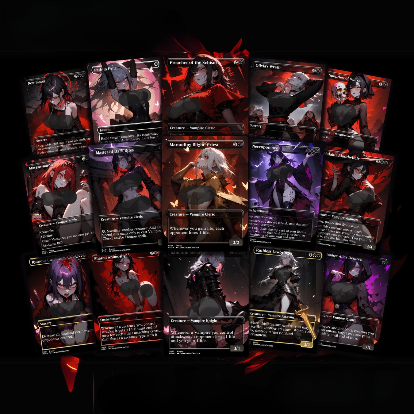 Vampire Tribal Commander Deck Edgar Markov Complete EDH Deck Proxy Deck