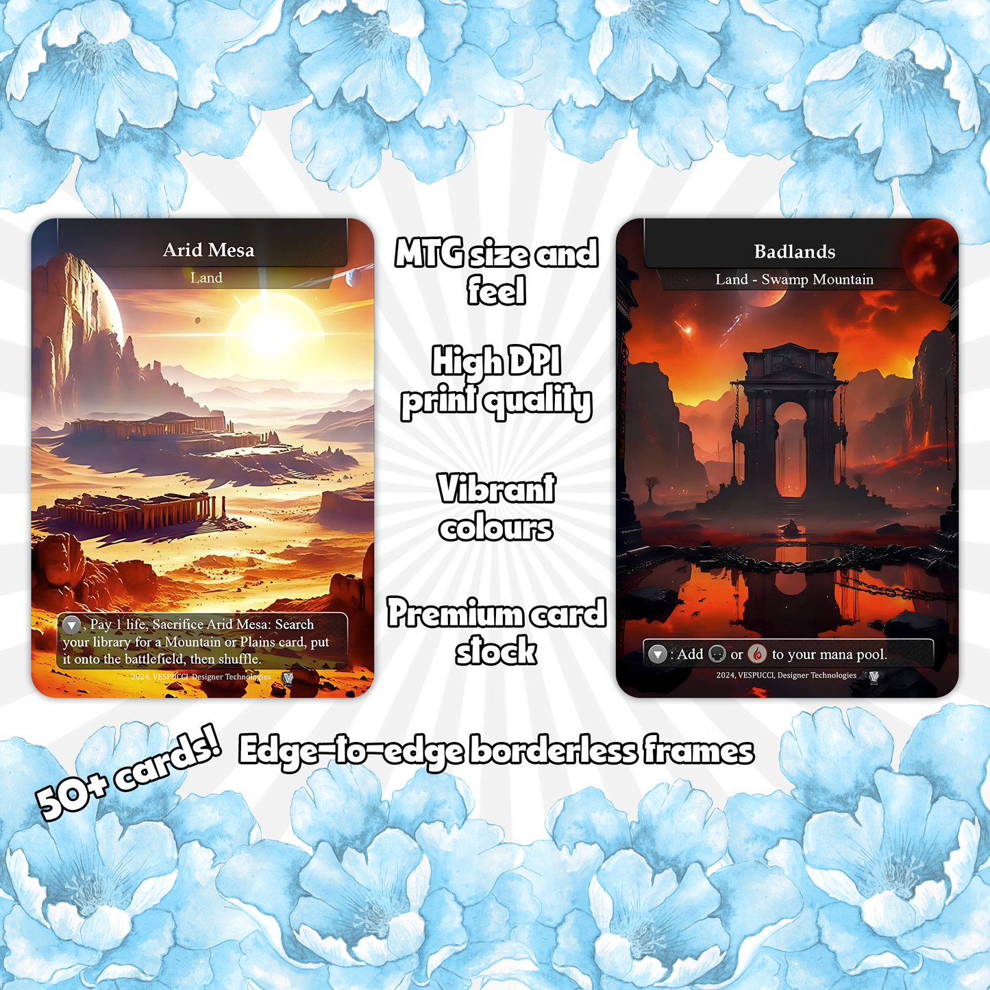 90 Custom Land Pack Dual, Fetch, Shock, Triome, Bond, Surveil, Basic, Artifact, & Utility Styles Premium Proxies