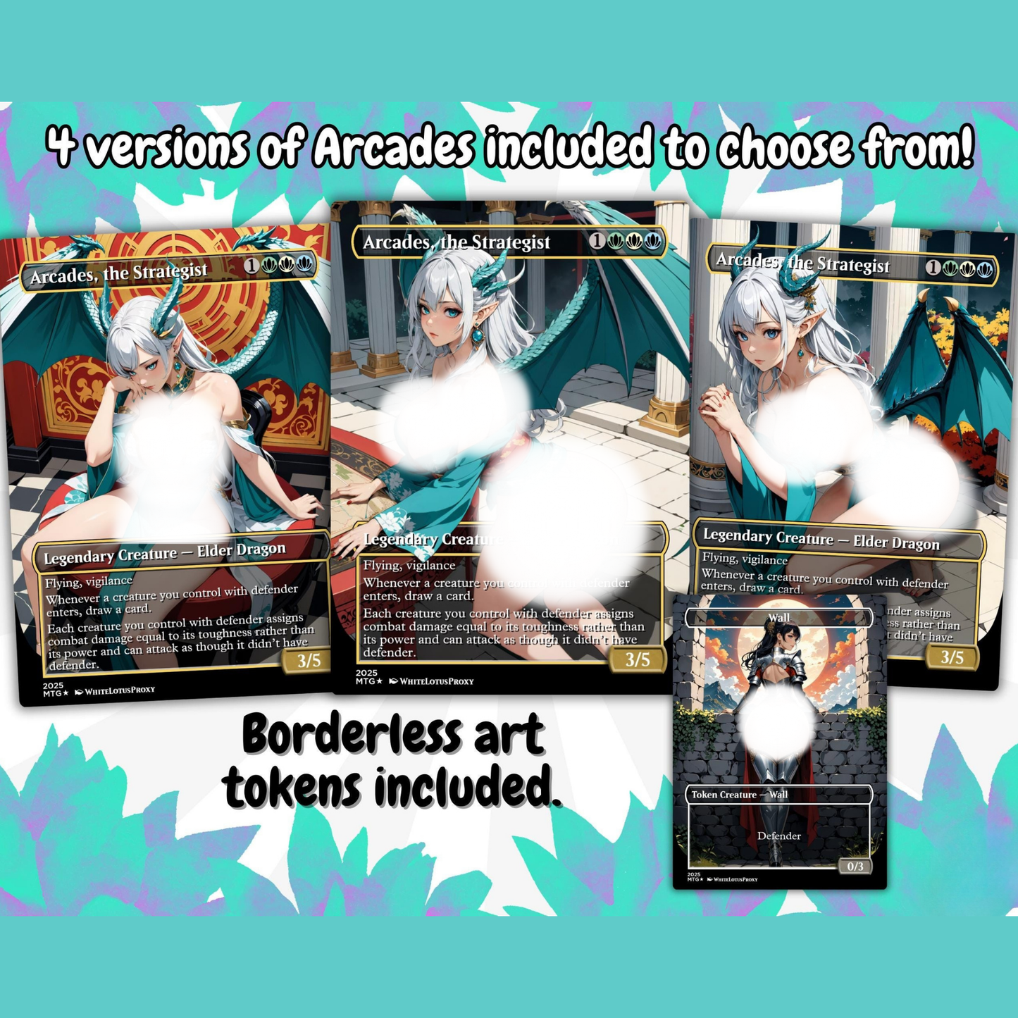 Arcades Walls/Butts Themed Defender Tribal Anime Waifu Proxy Commander Deck Custom Proxy EDH Defender English High Quality Cards