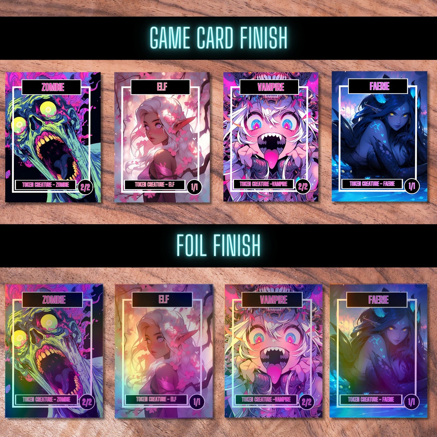 Token Card Bundle Compatible with MTG, Unofficial Tokens for MTG Play, Gifts for Gamers, Regular or Foil Holographic Tokens