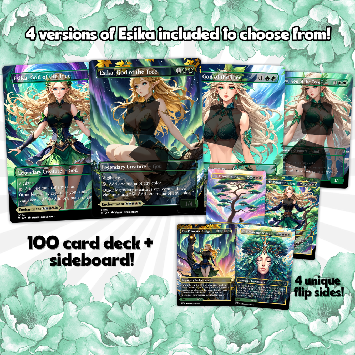 Esika God of the Tree Anime Waifu Proxy Commander Deck Custom Proxy EDH Superfriends English High Quality Cards