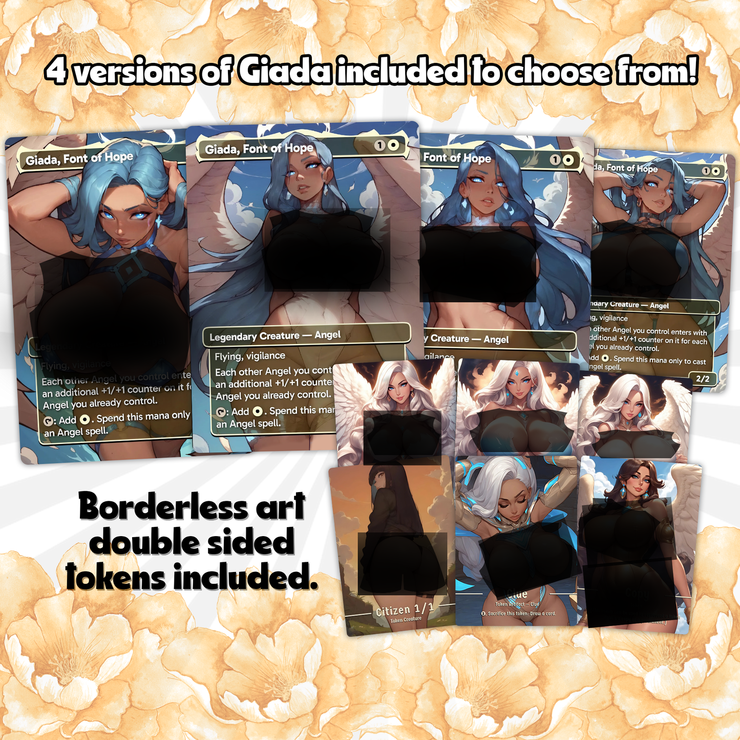 Giada Angels Tribal - Full MTG Proxy Commander EDH Deck - 108 cards - Tokens included - Waifu Anime Girls