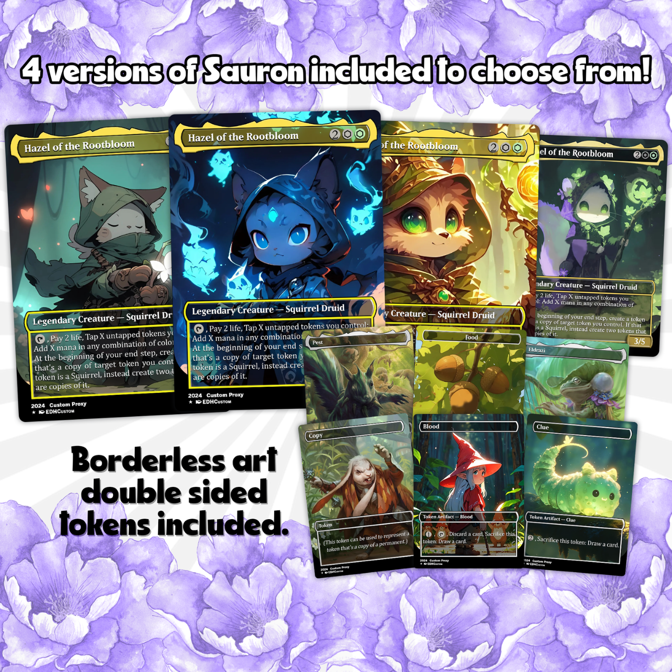Squirrel Proxy Deck Hazel of the Rootbloom 100 Cards + Sideboard + Tokens | Premium Quality Custom MTG Proxies for EDH Commander