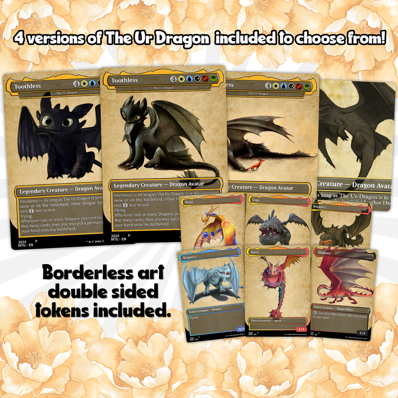How to Train Your Dragon Commander Deck • Fly High with Toothless as Your Commander! • Custom MTG Card • Premium Proxy Card • Gift for Him