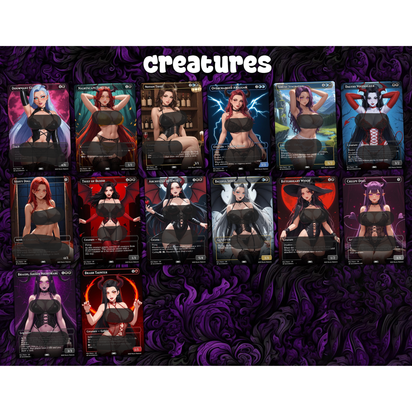 Curse Tribal Deck | MTG Proxies | 152 Cards for Casual & Competitive Play | Anime Waifu Art | Curse Tribal