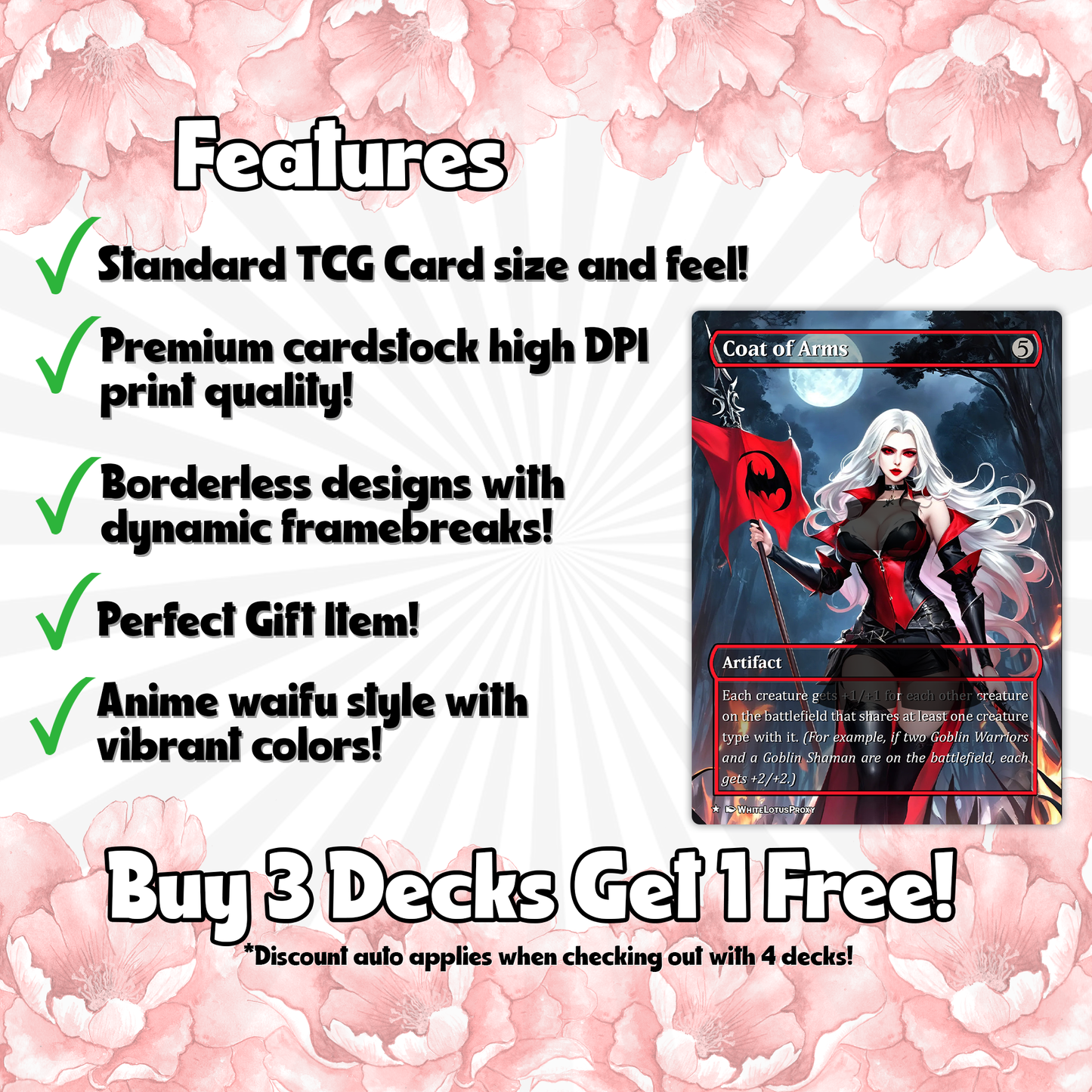 Vampire Tribal Anime Waifu Proxy Commander Deck Custom Proxy EDH High Quality Cards