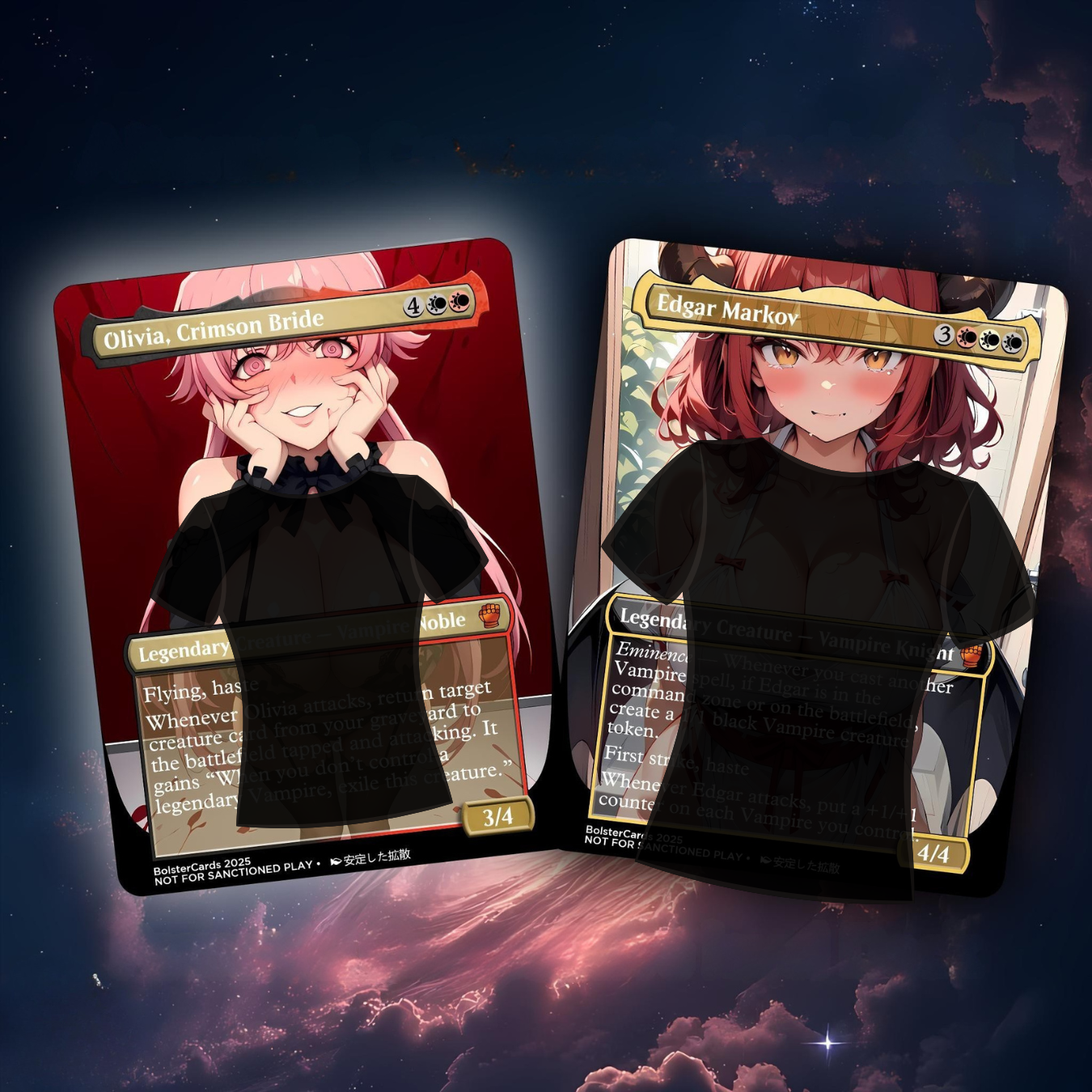 Edgar Markov Anime Style Waifu Tribal Commander Deck Special Edition Custom Proxy Deck Art For EDH High Quality Cards 108 Cards