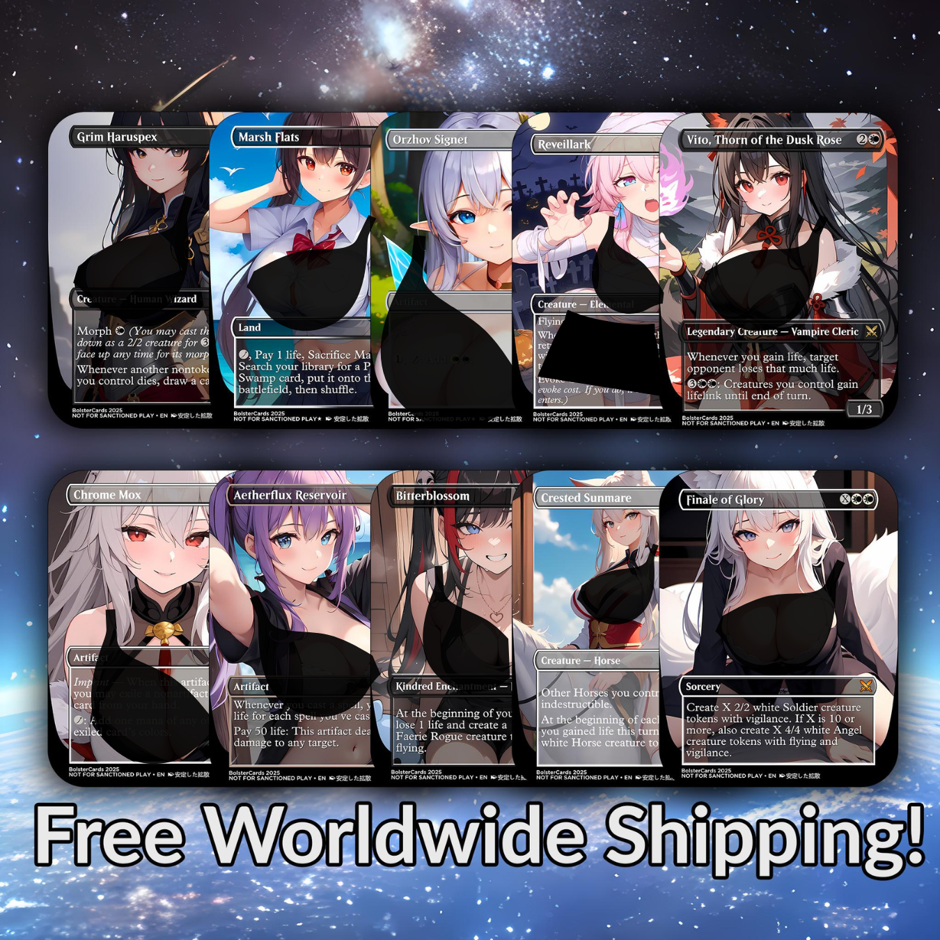 Orzhov Token Anime Style Waifu Tribal Commander Deck Special Edition Custom Proxy Deck Art For EDH High Quality Cards 108 Cards