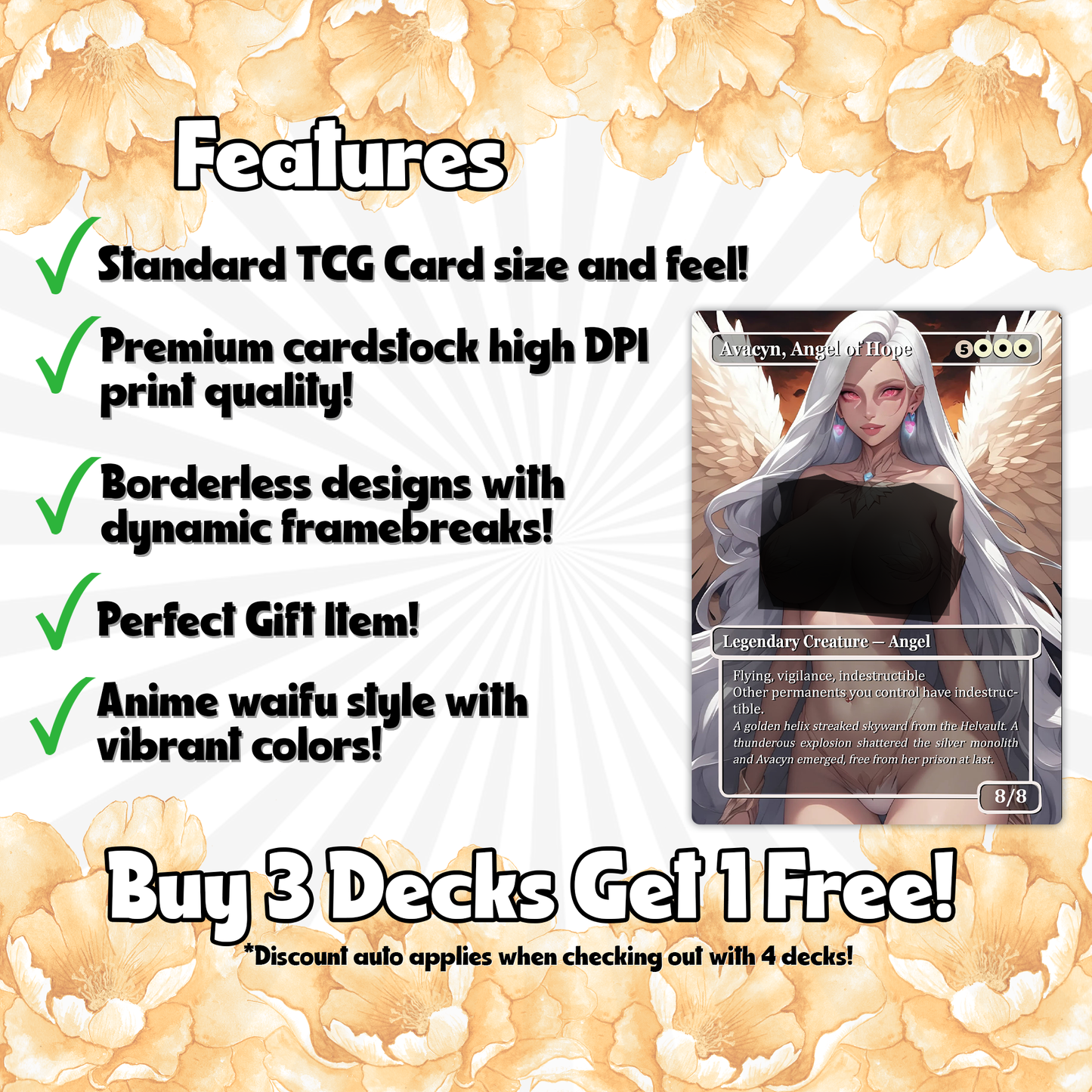 Giada Angels Tribal - Full MTG Proxy Commander EDH Deck - 108 cards - Tokens included - Waifu Anime Girls