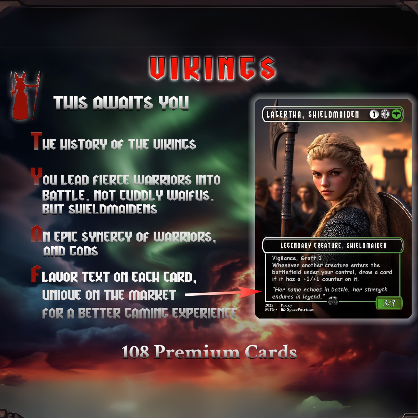 Vikings Commander Deck | 108 Proxy Cards | Viking Deck | TCG Commander Deck | Trading Cards Private Use | Mtg Proxy | DIY Cards | EDH Deck