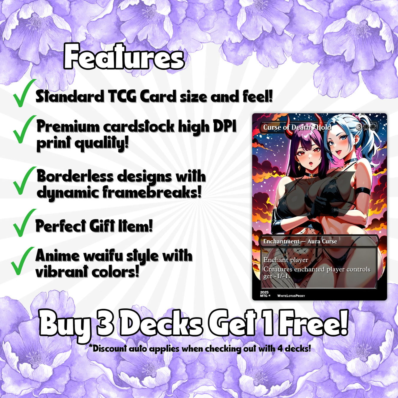 Curse Tribal Anime Waifu Ready to Play Proxy Commander Deck Custom Proxy EDH Curse Tribal English High Quality Cards