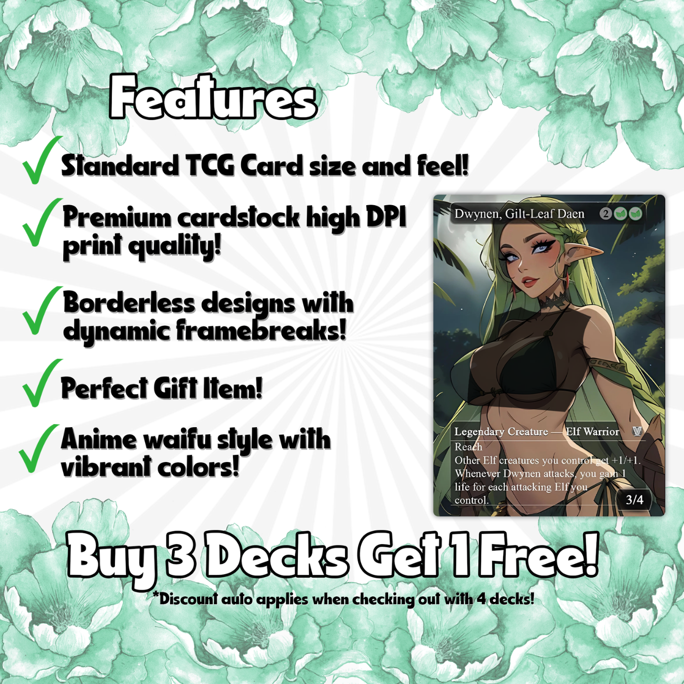 Lathril Blade of the Elves EDH Anime Style Waifu Proxy Deck Custom Proxy Elf Tribal Elves High Quality Cards, 120 Cards, 18 Sideboard Cards