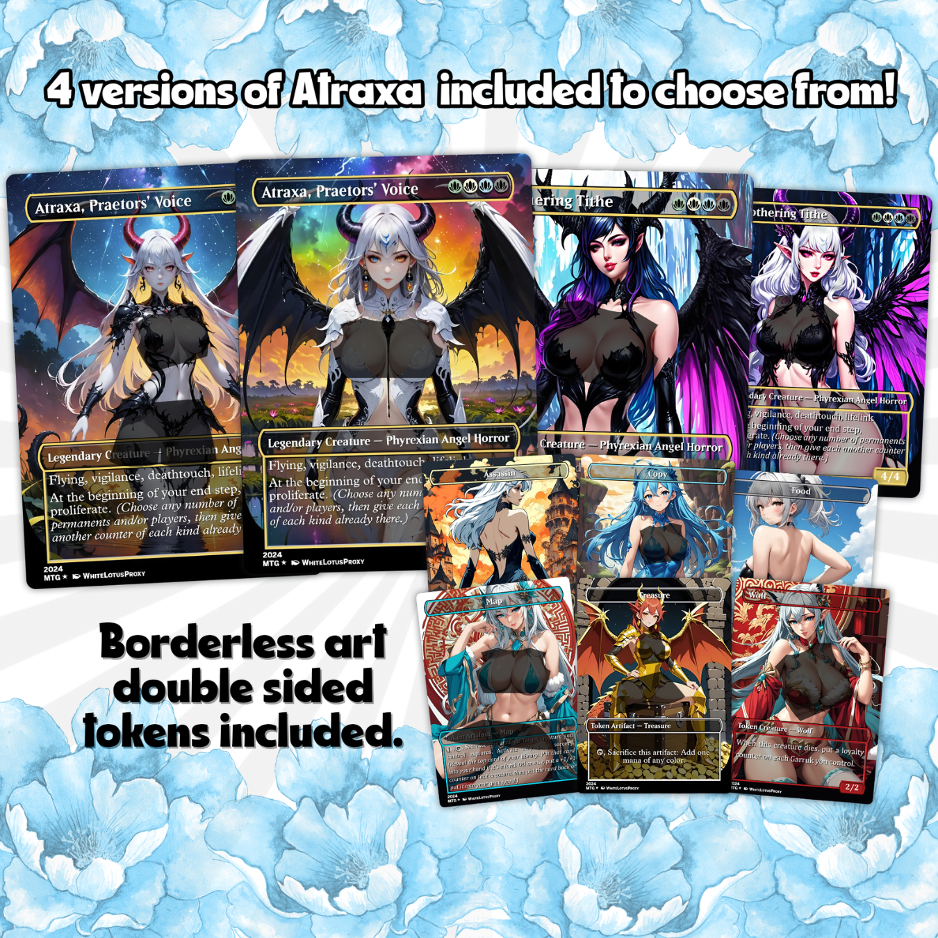 Atraxa SUPERFRIENDS Anime Waifu Proxy Commander Deck Custom Proxy EDH English High Quality Cards