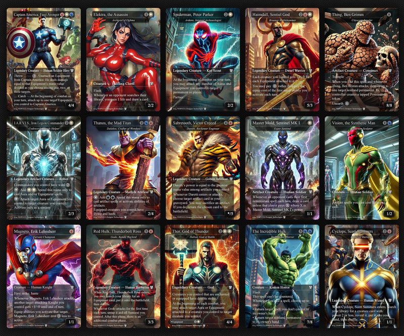 C.a.p.t.a.i.n A.m.e.r.i.c.a EDH Deck, 113 Cards, 13 Sideboard, Includes all major characters, C.a.p.t.a.i.n A.m.e.r.i.c.a Equipment Deck, Custom P.r.o.x.i.es