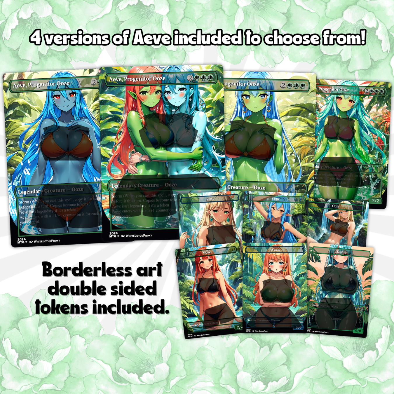 Ooze Tribal / Slime Storm Anime Style Waifu Proxy Commander Deck Special Edition Custom MTG EDH Deck English High Quality Cards