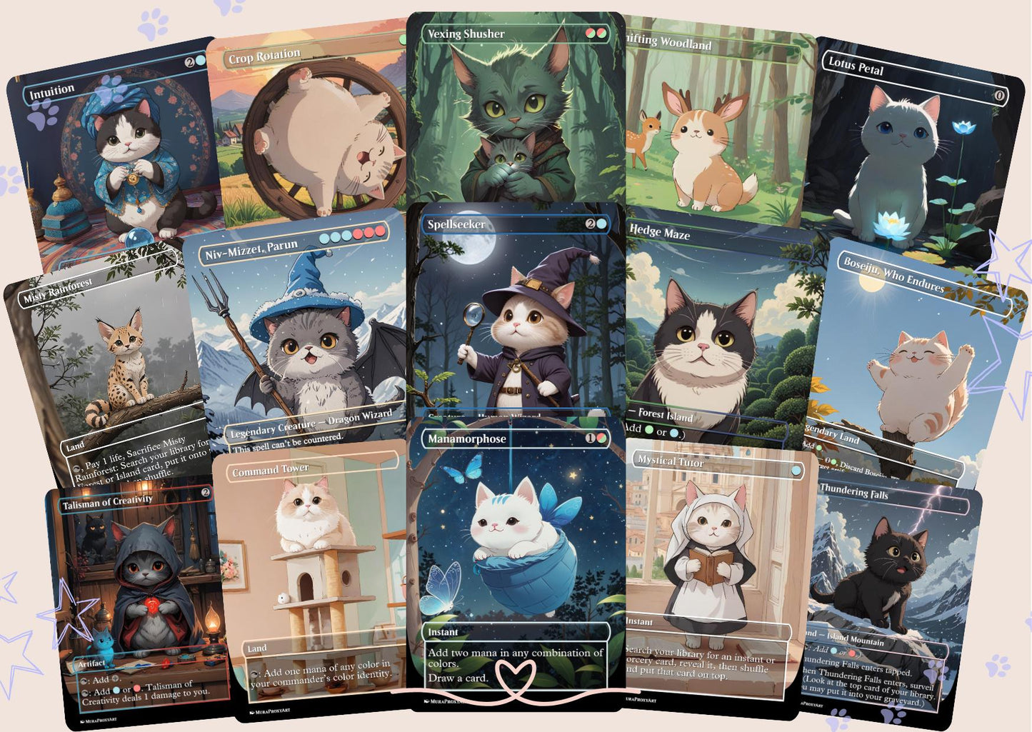 Storm, Force of Nature Proxy Commander Deck, 100 Cards + 8 Free Tokens | Cute Custom Full Art | MuraProxyArt
