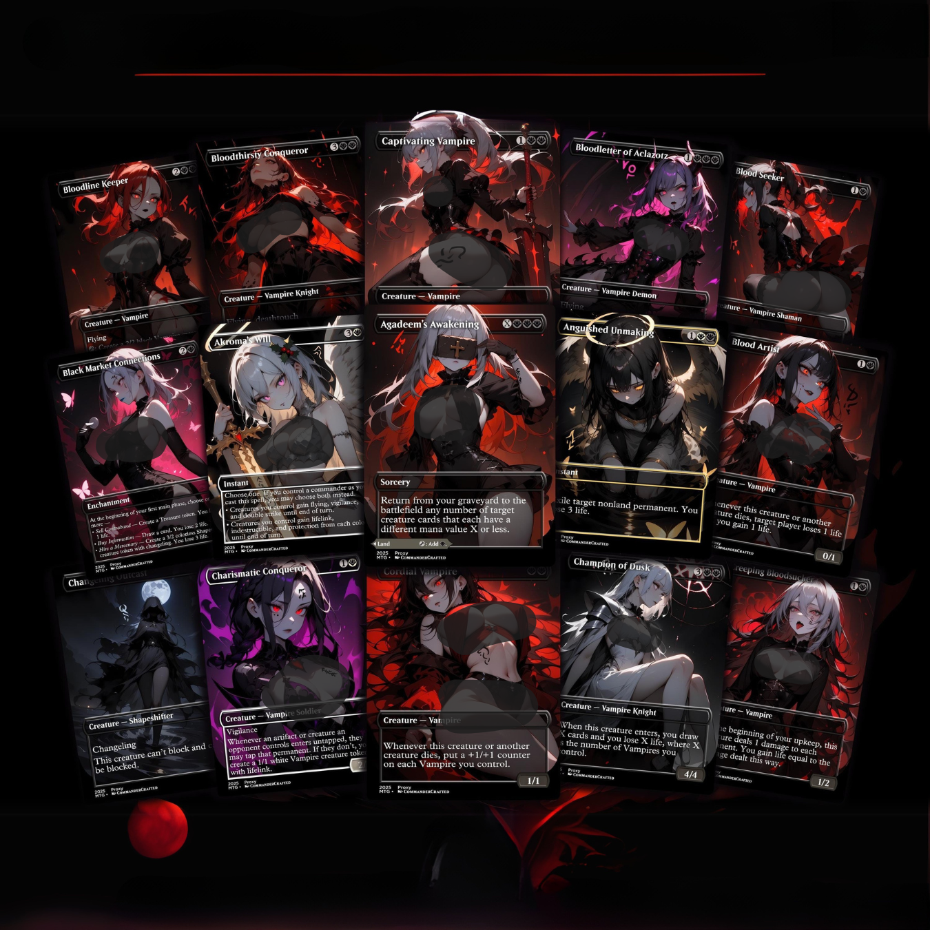 Vampire Tribal Commander Deck Edgar Markov Complete EDH Deck Proxy Deck