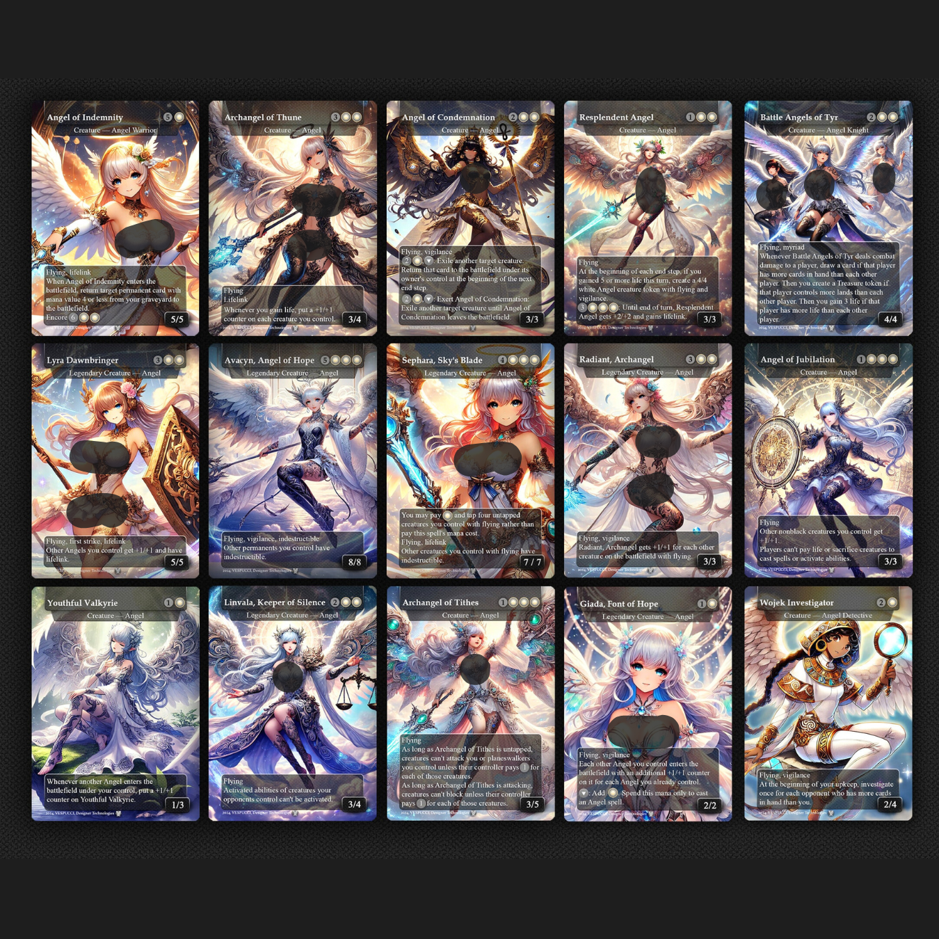 Giada Angel Anime Style Waifu Tribal Commander Deck Special Edition Custom Proxy Deck Art For EDH High Quality Cards 108 Cards