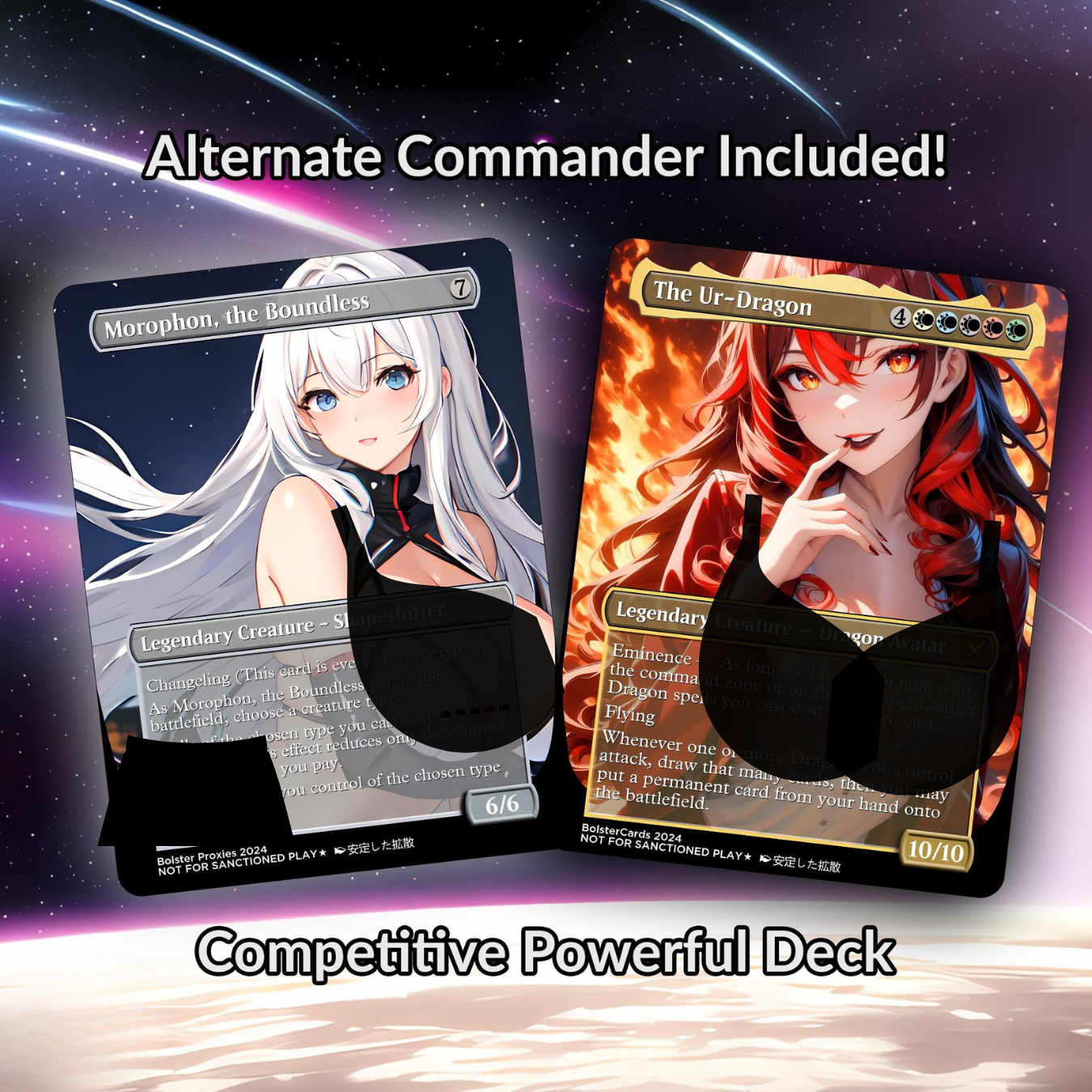 The Ur-Dragon Anime Waifu Proxy Custom Card TCG Foil/NonFoil Mature Gorgeous Anime Art For EDH Commander Gift For Him/Her