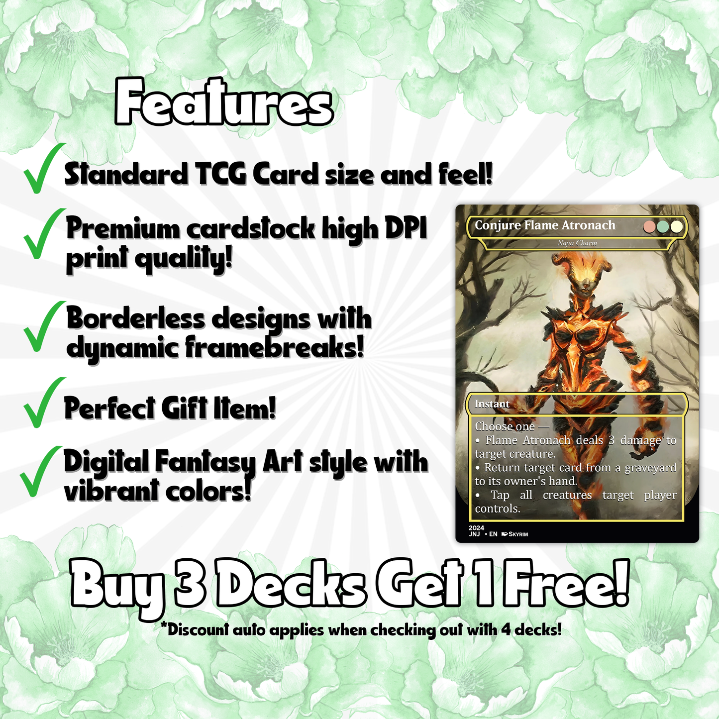 Skyrim Themed Commander Deck Proxies, Multi Colour Combo, 120+ Unique Cards, Quality Custom Card Proxy for Commander EDH