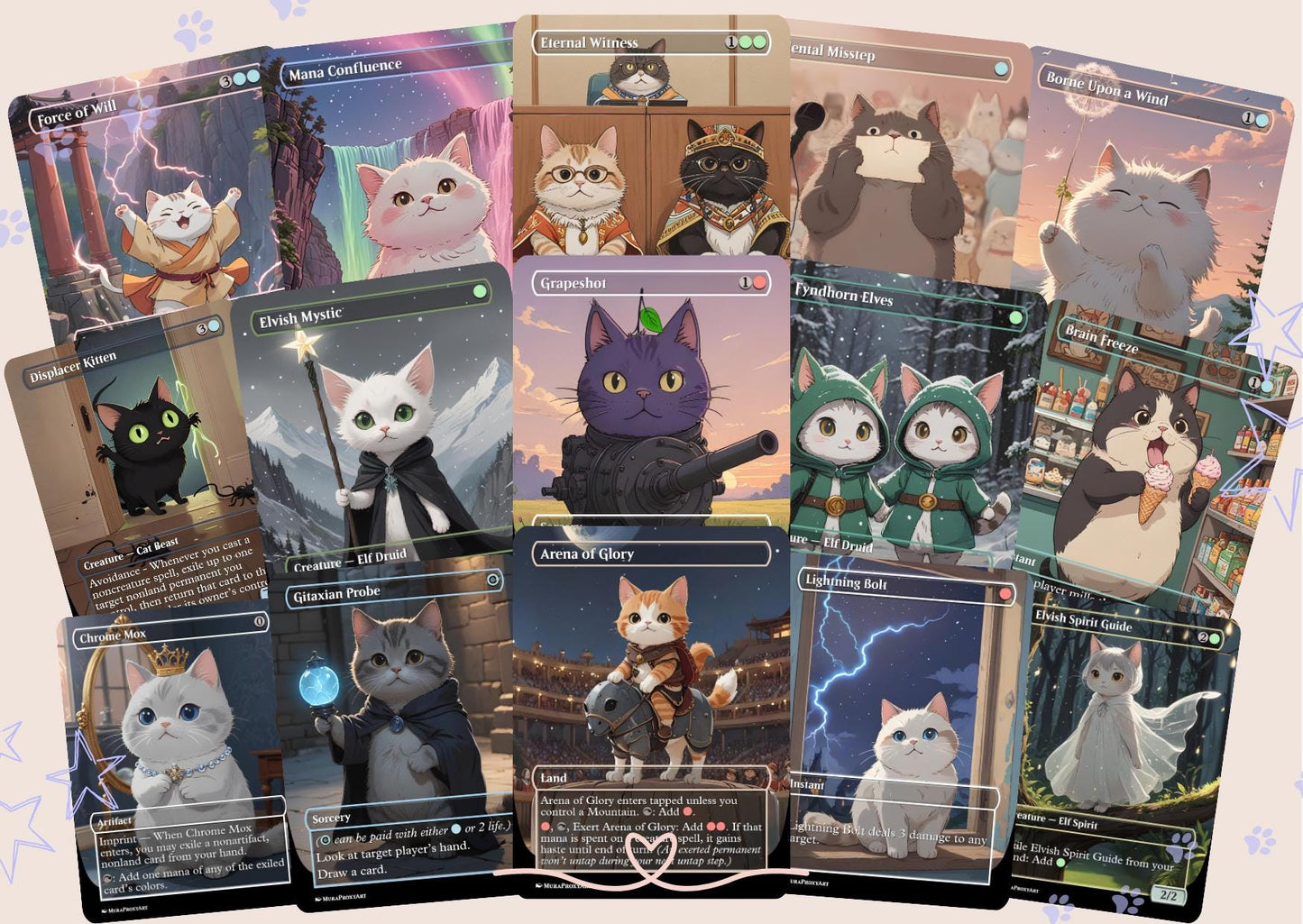 Storm, Force of Nature Proxy Commander Deck, 100 Cards + 8 Free Tokens | Cute Custom Full Art | MuraProxyArt