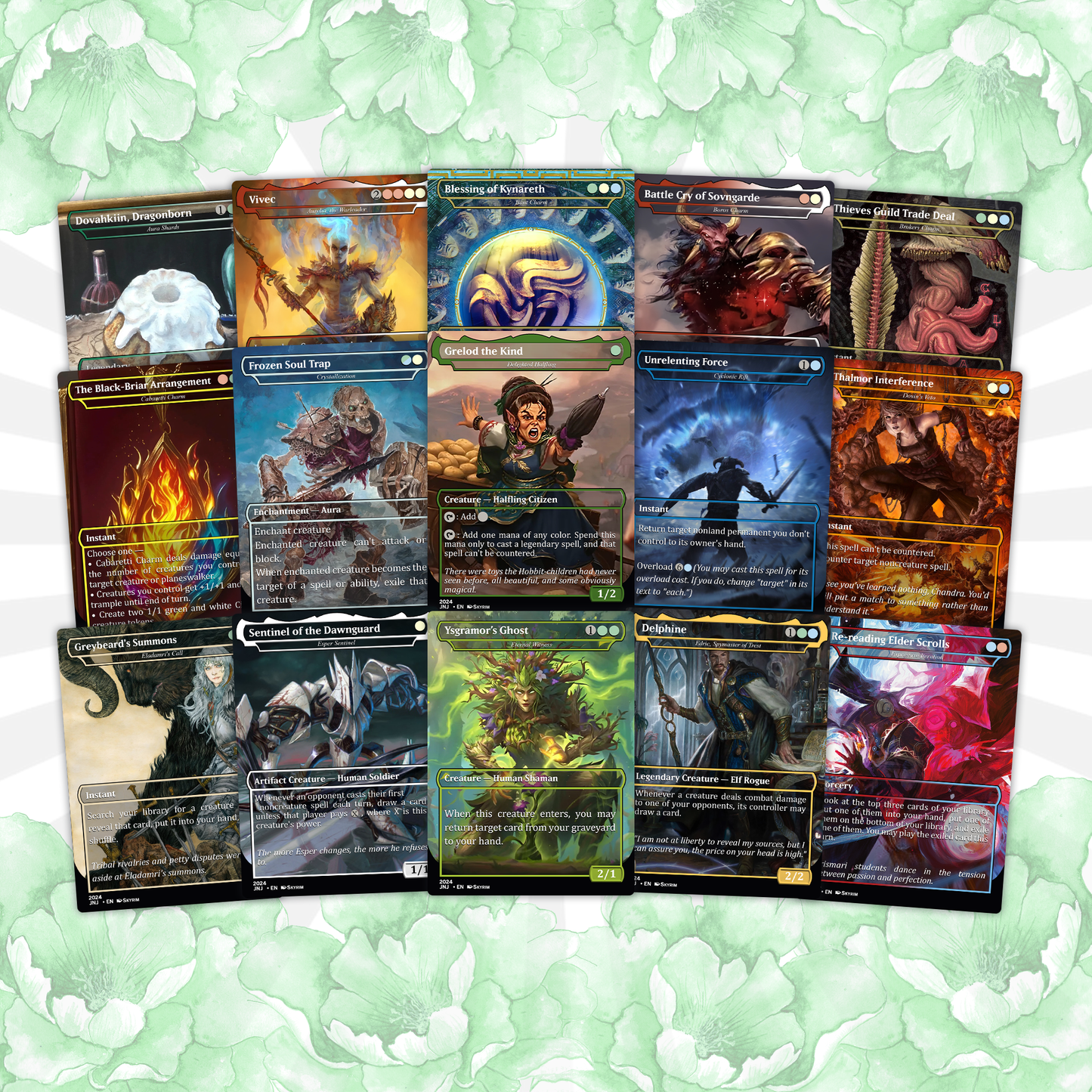 Skyrim Themed Commander Deck Proxies, Multi Colour Combo, 120+ Unique Cards, Quality Custom Card Proxy for Commander EDH