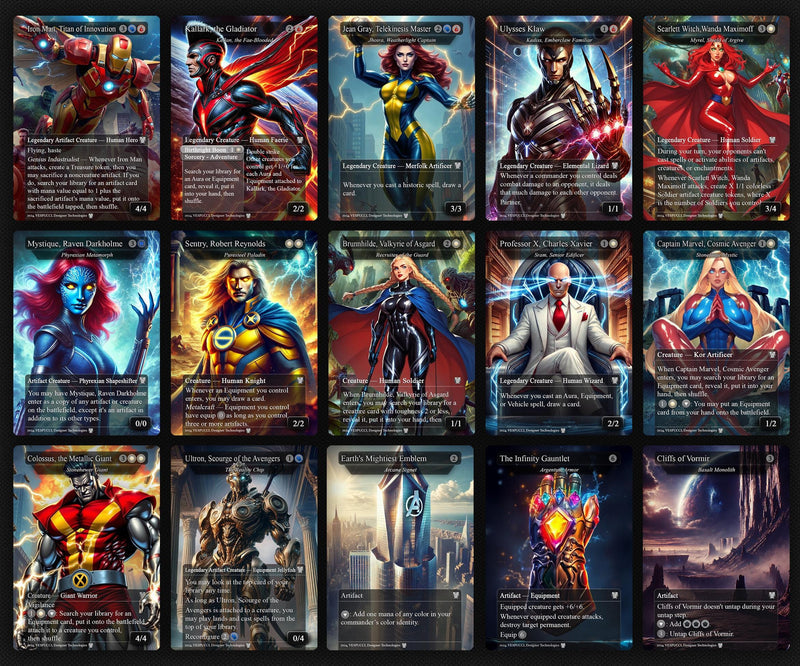 C.a.p.t.a.i.n A.m.e.r.i.c.a EDH Deck, 113 Cards, 13 Sideboard, Includes all major characters, C.a.p.t.a.i.n A.m.e.r.i.c.a Equipment Deck, Custom P.r.o.x.i.es