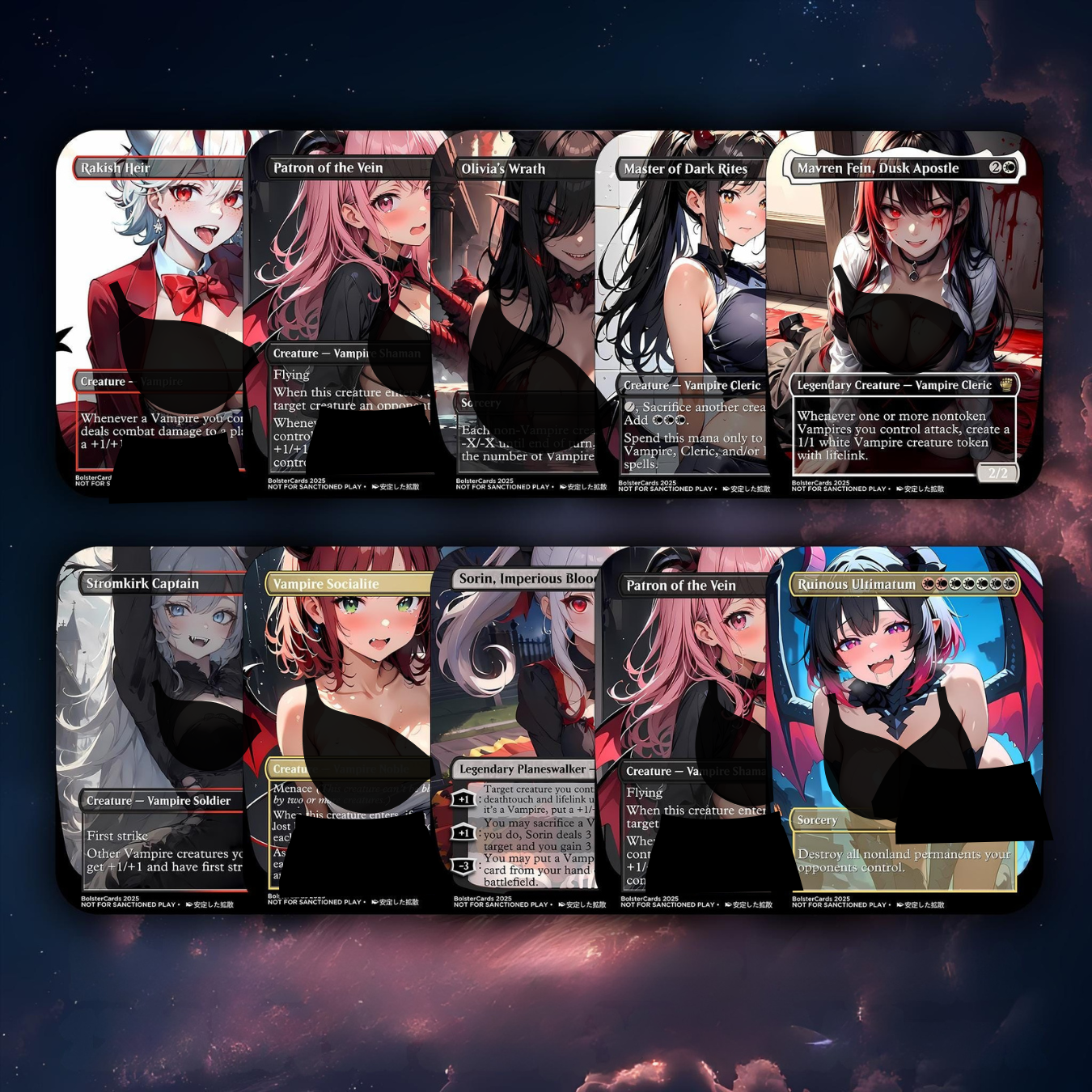Edgar Markov Anime Style Waifu Tribal Commander Deck Special Edition Custom Proxy Deck Art For EDH High Quality Cards 108 Cards