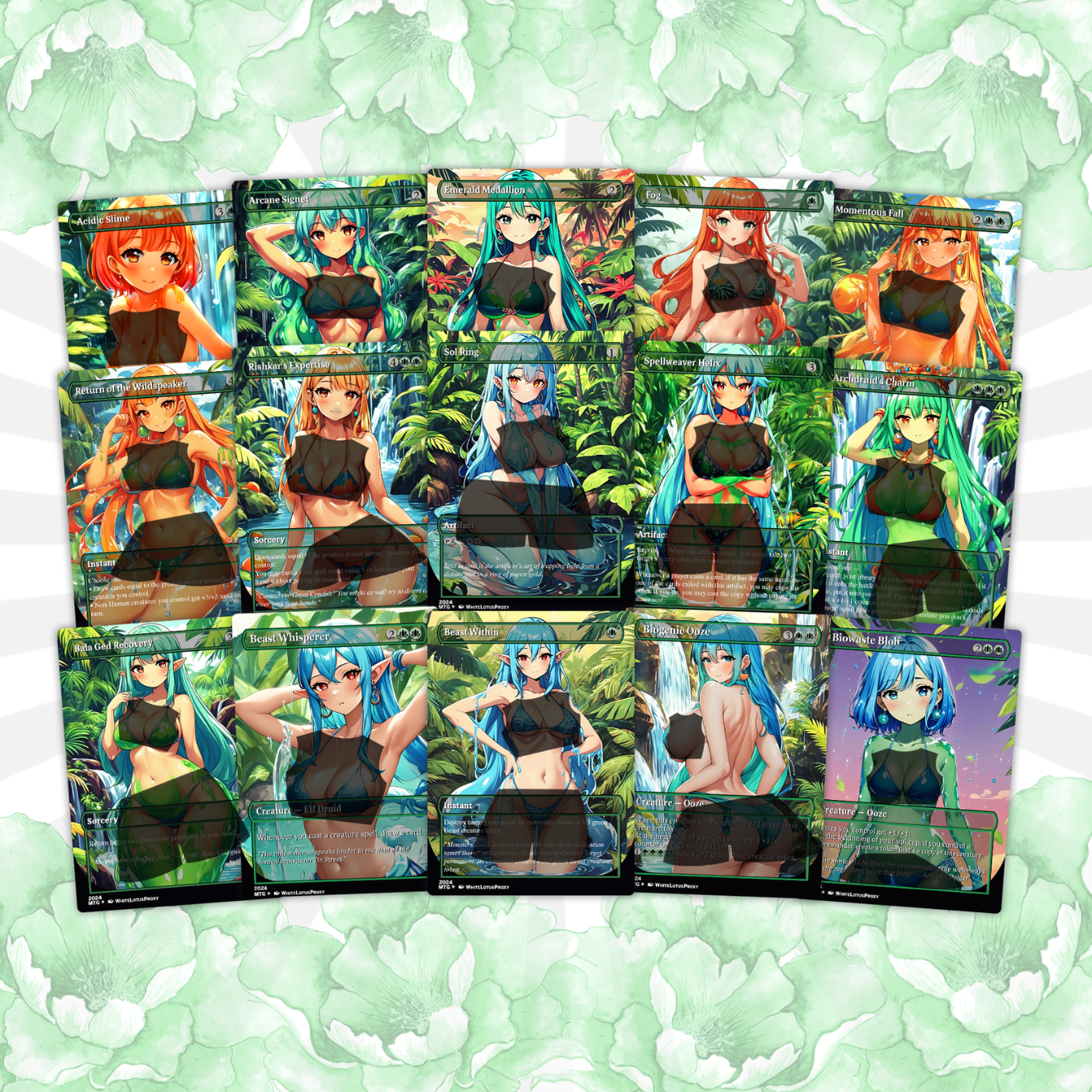 Ooze Tribal / Slime Storm Anime Style Waifu Proxy Commander Deck Special Edition Custom MTG EDH Deck English High Quality Cards
