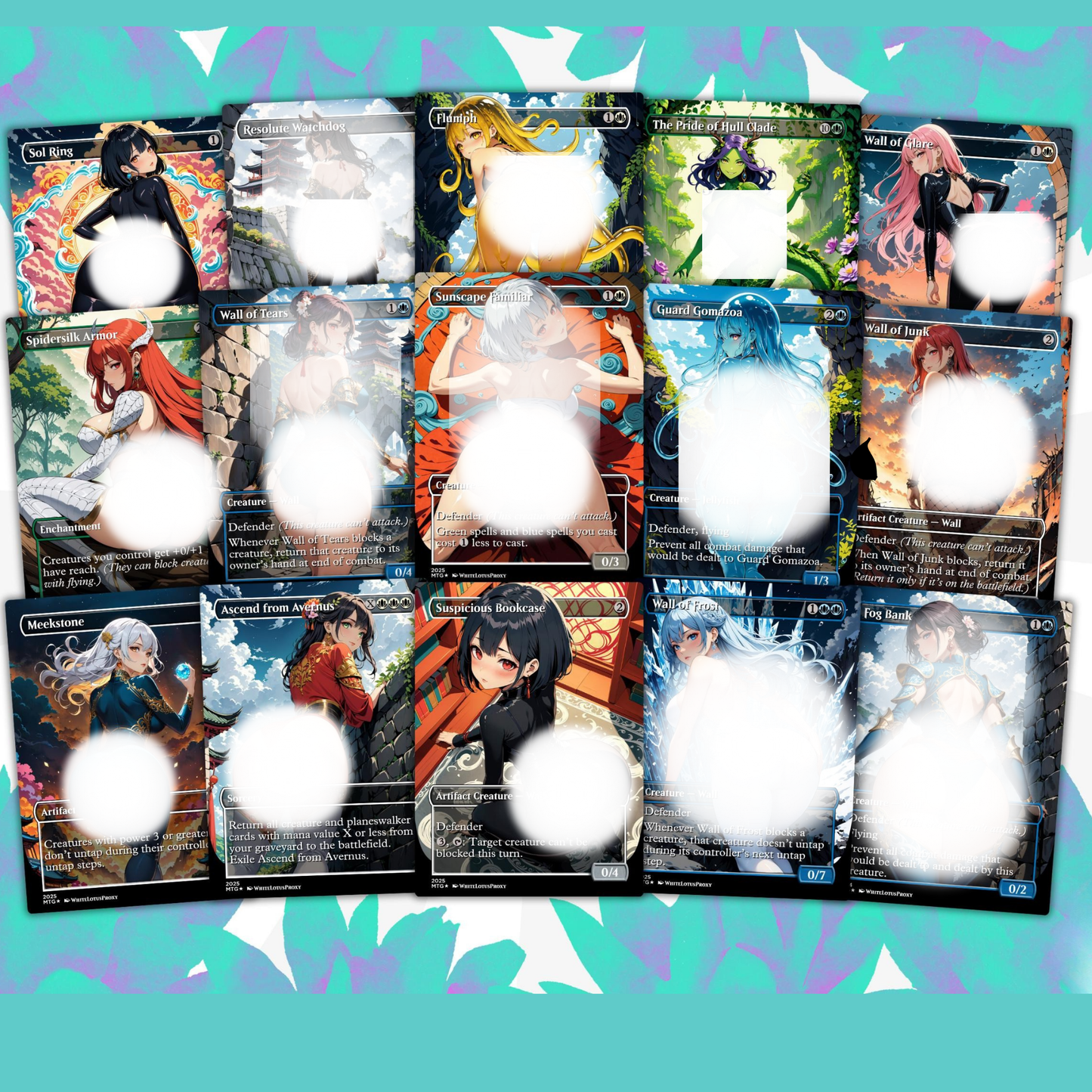 Arcades Walls/Butts Themed Defender Tribal Anime Waifu Proxy Commander Deck Custom Proxy EDH Defender English High Quality Cards