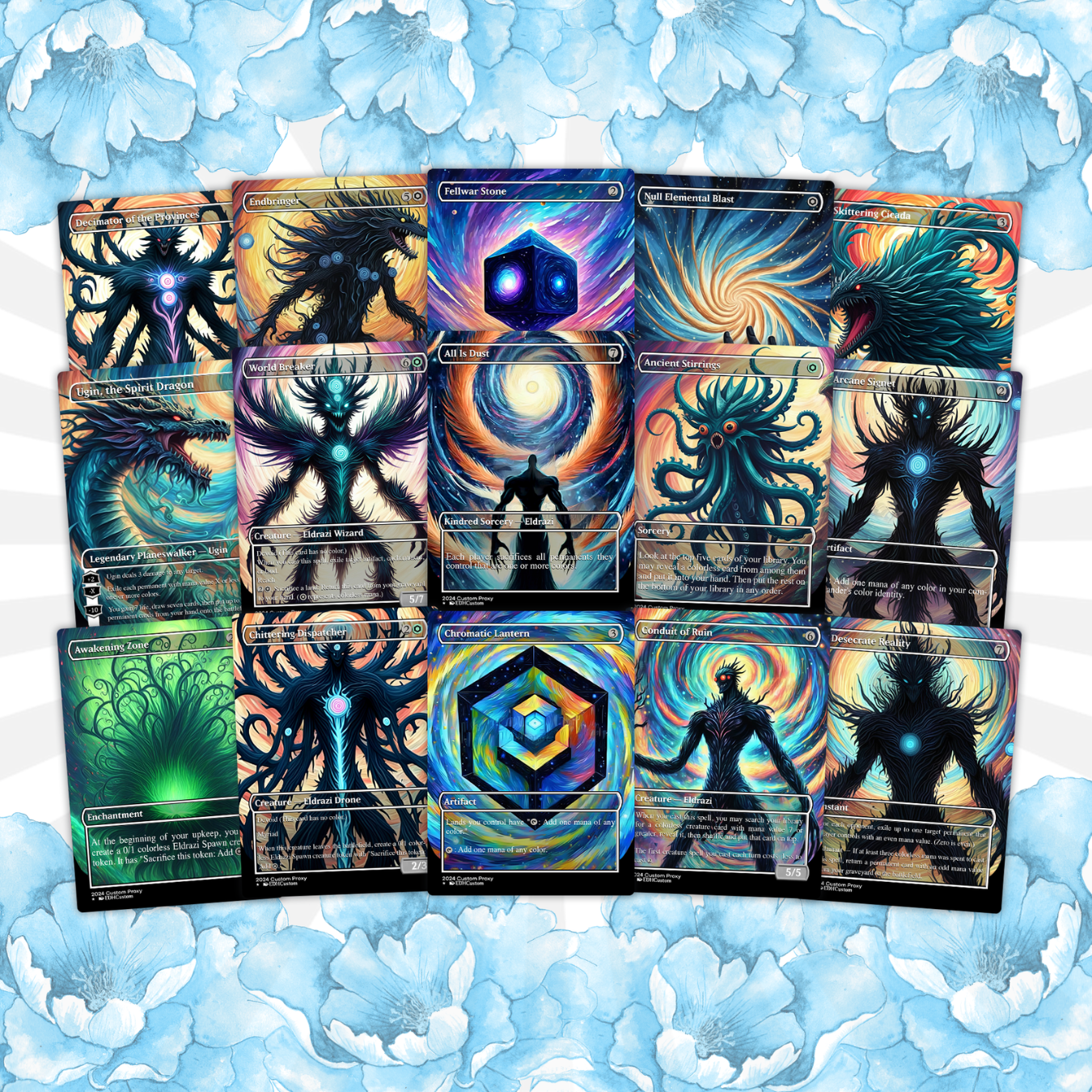 Eldrazi Proxy Deck Ulalek Abstract 100 Cards + Sideboard + Tokens | Premium Quality Custom MTG Proxies for EDH Commander